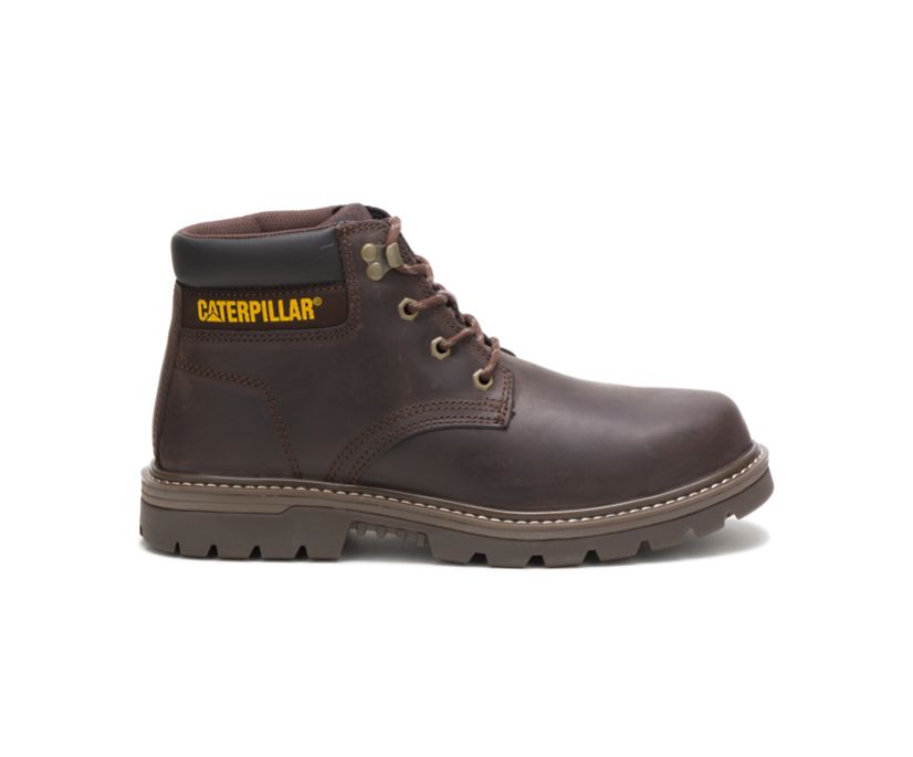 Panske Pracovne Topanky Caterpillar - Outbase Steel Toe - Tmavo Hnede ( 1286-ELUOY )